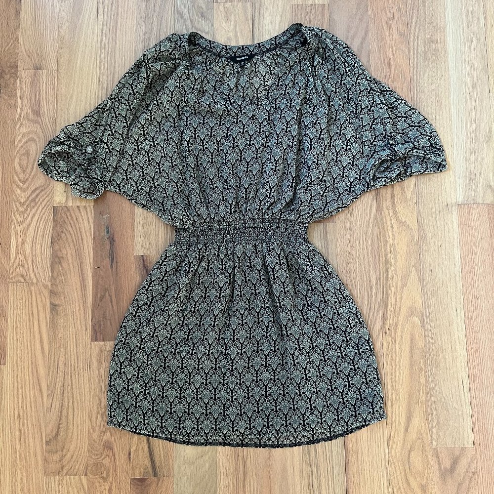 express - patterned mini dress - size xs